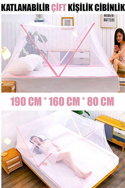 CMT Plasa de tantari pliabila dubla roz