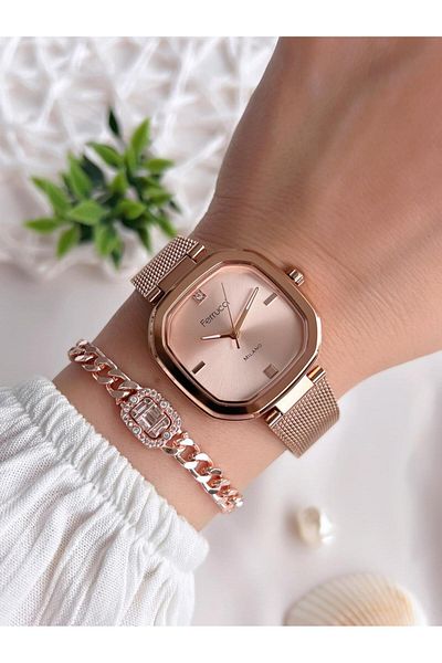 Ferrucci Women's Wristwatch+Bracelet Special Series Steel Cord Blackening Color Does Not Throw Vs.Blkt.0529