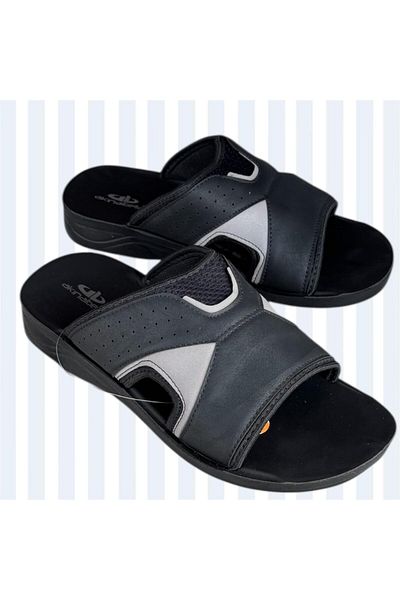 AkınalBella Men's Black Light Sole Home Daily Slippers