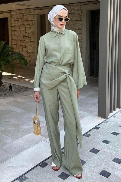 BİNAAR Allerli Trouser Suit Green