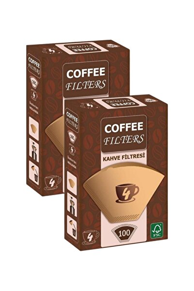 Coffee Filters Coffeo Filters NO4 100 Adet Kahve Filtre Kağıdı x 2 Adet