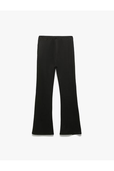 Koton Viscose Blended Buckle Detailed Spanish Leg Trousers