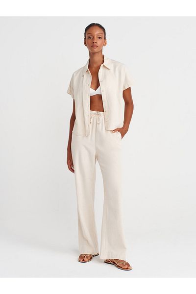 Dilvin 72156 Pajama Pants-Ecru