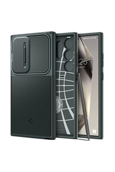 Spigen Husa pentru Samsung Galaxy S24 Ultra S928, Spigen, OPTIK ARMOR, Verde ...