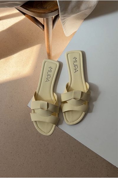 Mupa Shoes Γυναικείες Παντόφλες ΑΝΟΙΧΤΟ ΚΙΤΡΙΝΟ