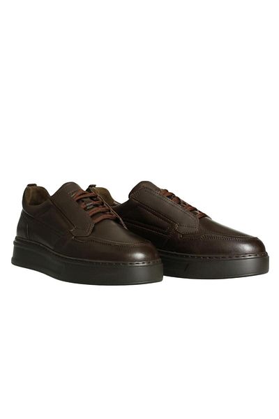Platin Brown Leather Men's Sneakers