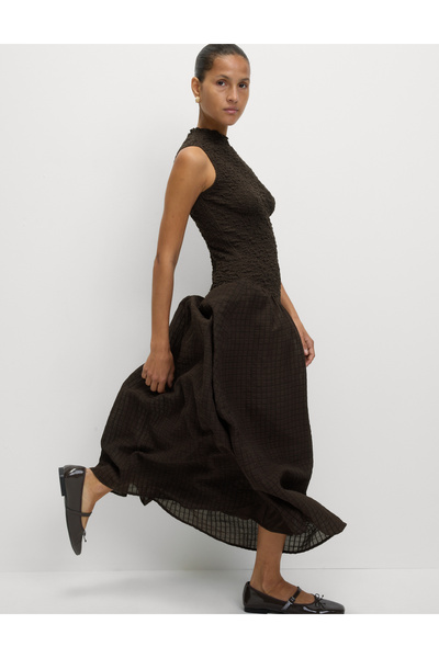 Marks & Spencer Pamuk Karışımlı Dokulu Jersey Midi Elbise