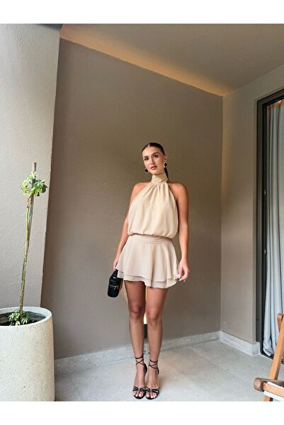 BB Bensu Buyruk SİENA BEJ ELBİSE