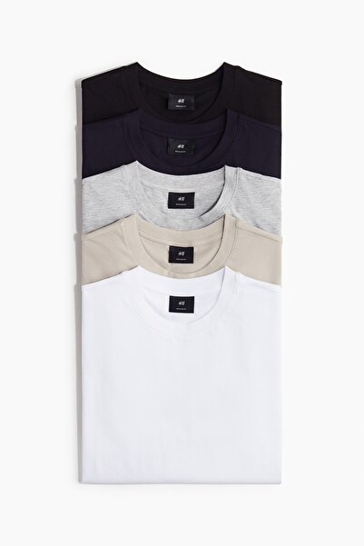 H&M 5'li Regular Fit Tişört
