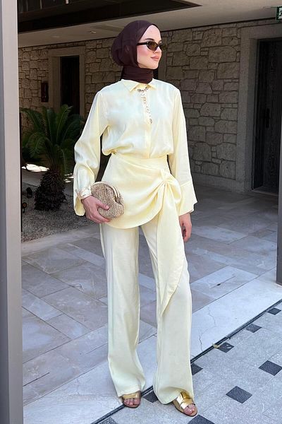 BİNAAR Allerli Trouser Suit Yellow