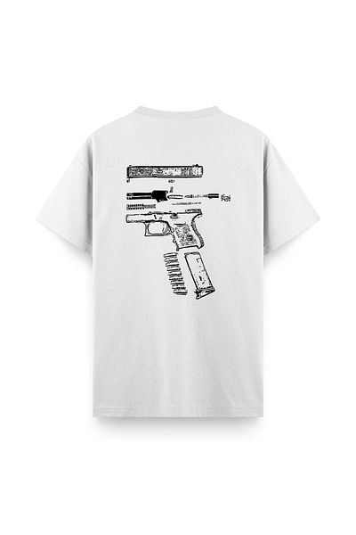 Oksit Glock Back Printed Crew Neck Men's Tshirt