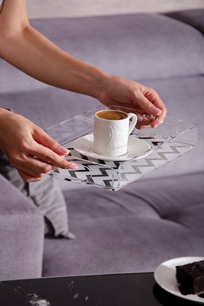 Le murano Line Zigzag Plexi Tray S – 26X18 cm