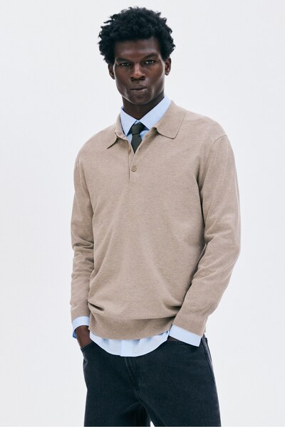 H&M İnce Triko Polo Üst Regular Fit