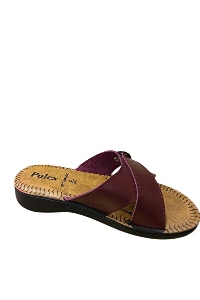 POLEX Women's Wedge Heel Cross Buckle Slippers