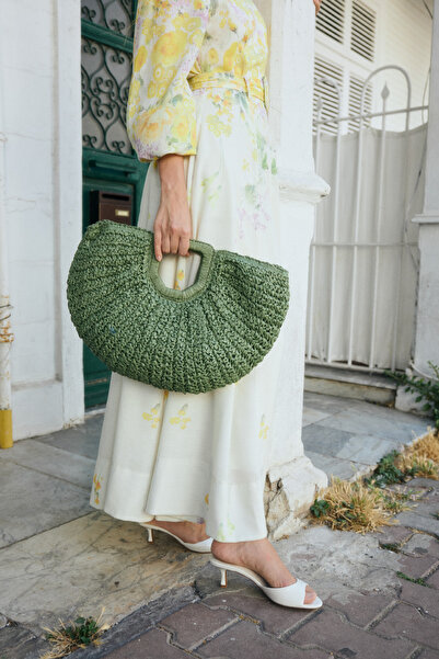 EMNORA Noir Hasır Çanta Yeşil