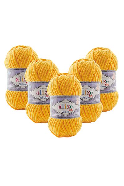 Alize 5 Pieces Velluto Velvet Hand Knitting Yarn 216 Mimoza