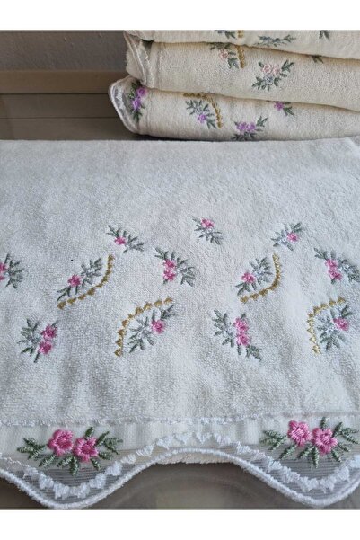 Peacock 6 штук французьких мереживних капсульних оксамитових рушників 50x90 (2100 г)