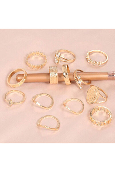 REDz Accessories Σετ δαχτυλιδιών Elegance, για γυναίκες, Fashion Look, Ανοξείδωτο ατσάλι, Χρυσό