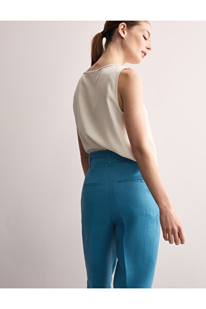 Marks & Spencer Saf Keten Bağcık Detaylı Kalem Kesim Pantolon