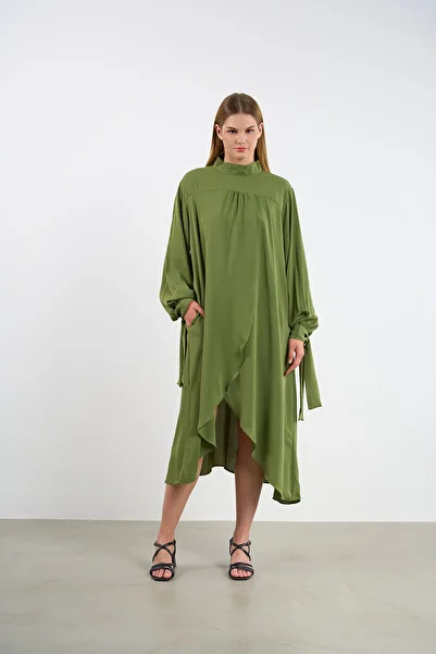HANIQA Green Color Slit Shirt |   44-50