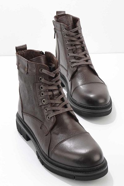 Bambi Brown Leather Men's Boots & Bootie E 02629241203