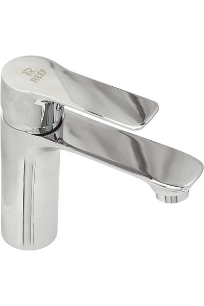 Reef Poppy Silver Chrome Wash Basin Tap - Bathroom Sink Faucet with Easy Operation & Modern Design