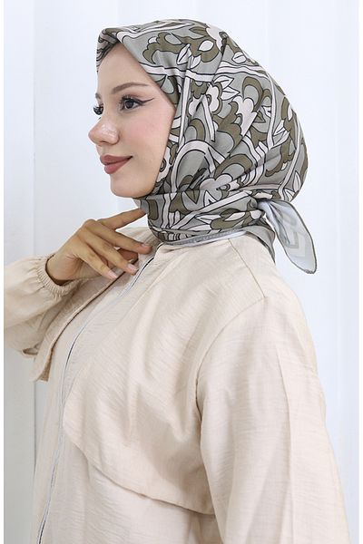 sefamerve Patterned Soft Scarf 90202-04 Mink Beige