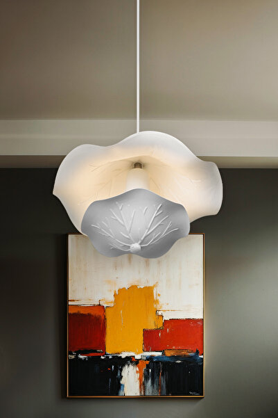 ROSE LIGHTING Zakkum Beyaz Avize Tekli Modern Dekoratif Sarkıt Salon Oturma O...