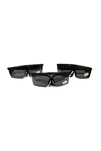 Movidic Set 3 ochelari de protecție, negri, lentilă neagră, lungime reglabilă