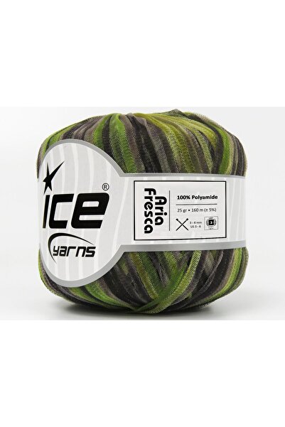 Ice yarns 6×25 جرام. أريا فريسكا، ألوان خضراء، ألوان رمادية، شريط، خيوط صيفية...