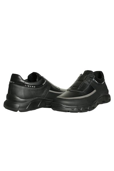 Platin Black Leather Men's Casual Shoes