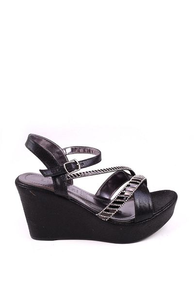 LE GUZZİ Le Guzzi 4715 Women's 9 cm Wedge Heel Stone Detailed Skin Sandals