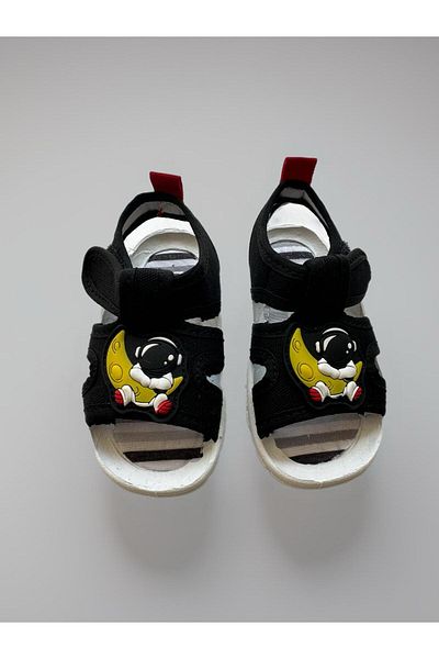 GEZER Kids Black Astronaut Patterned Boys' Sandals