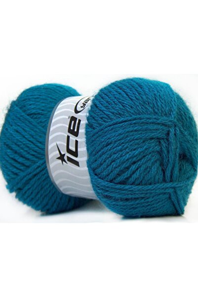 Ice yarns 4x100 جرام. زيردا ألباكا، درالون أزرق فاخر، ألباكا، شتوي، صوف ممشط