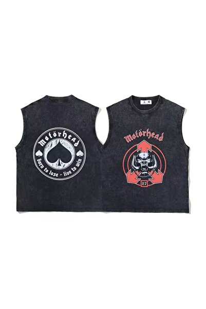 1blood MötörHead Printed Vintage Unisex Oversize πλενόμενο μονό