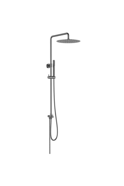 TREDEX طقم دش مطري مع خرطوم، رأس دش محمول، ومحول - رمادي، Trex +TR