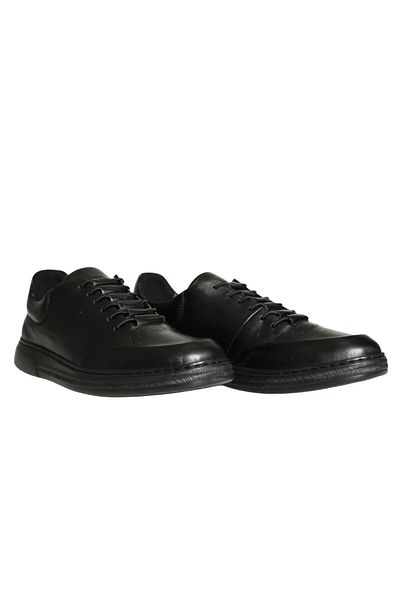 Platin Black Leather Men's Casual Shoes