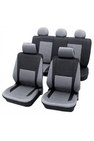 PETEX Elegance car seat cover set, front and rear installation, black/grey, polyester, dimension