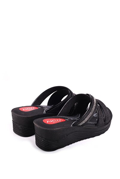 Papuçsepeti Shoe Basket 4869 Cross & Stone Anatomical Sole Daily Women's Slippers