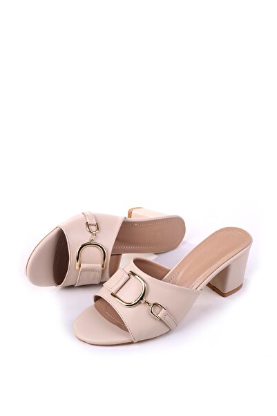 Papuçsepeti Shoe Basket Ll107 Women's 6.5 cm Square Heel Daily Slippers