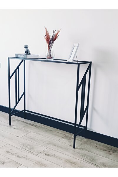 AVİBO HOME Classe Siyah Dresuar Kahve Köşesi Modern Konsol Füme Cam 100 cm