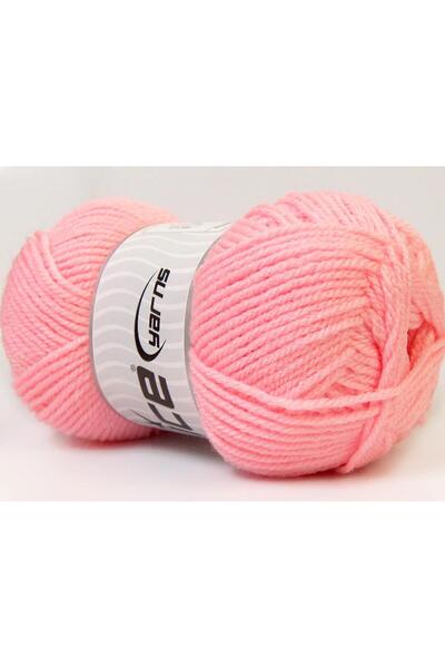 Ice yarns 4x100 جرام. خيوط أكريليك وردية شتوية مفضلة، خيوط مسطحة، صوف ممشط، 1...