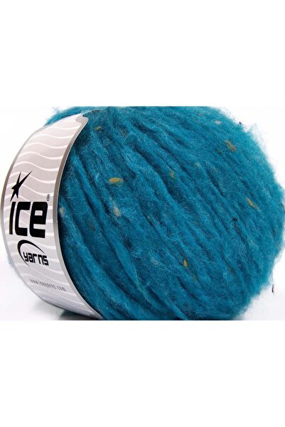 Ice yarns 8x50 جرام. خيوط SOFTAIR TWEED من الفسكوز، أكريليك فيروزي شتوي، منقط...