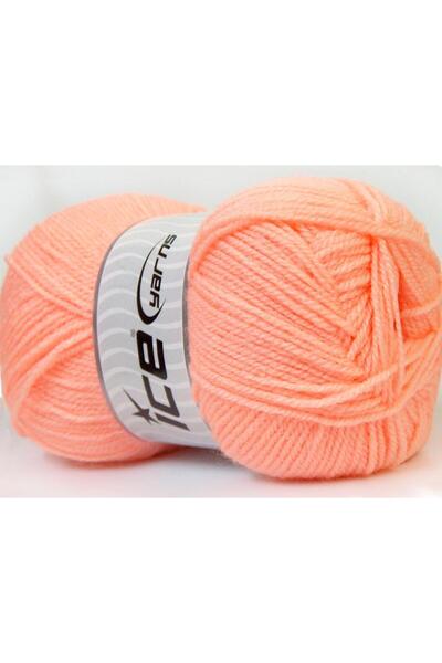 Ice yarns 4x100 جرام. سوبر بيبي بيبي أكريليك برتقالي فاتح شتوي، بيبي، 100% أك...