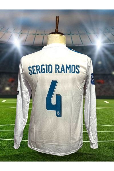 After Party R.E.A.L M.A.D.R.I.D 2018 Kiev Champions League Final Sergio Ramos Jersey (Long-Sleeve) Sports Singlet Ag
