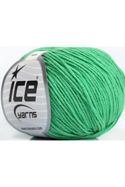 Ice yarns 8x50 جرام. خيوط صيفية من القطن والأكريليك باللون الأخضر الفاتح، قطن