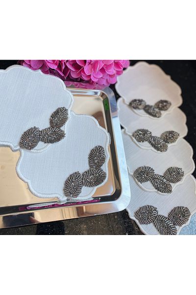 ELÇİÇEK HOME Presentation Napkin, Cocktail Napkin, Coffee Side Presentation Napkin 6 Pieces