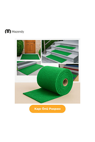 MAZENDY Curly Mat 1X1M 14mm Green Door Front Anti-Slip Outdoor Carpet