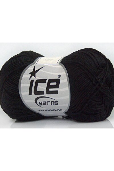 Ice yarns 6×50 جرام. خيوط قطنية صيفية سوداء من القطن المرسيريزد من ألمينا، قط...