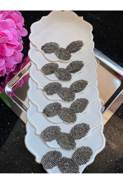 ELÇİÇEK HOME Presentation Napkin, Cocktail Napkin, Coffee Side Presentation Napkin 6 Pieces